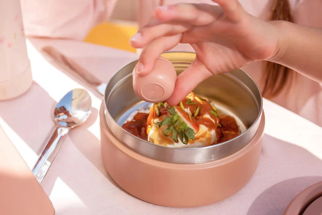 Termos obiadowy Citron 400 ml Blush Pink z podziałką – stal nierdzewna, szczelny, bez BPA, ciepło do 5h, zimno do 7h