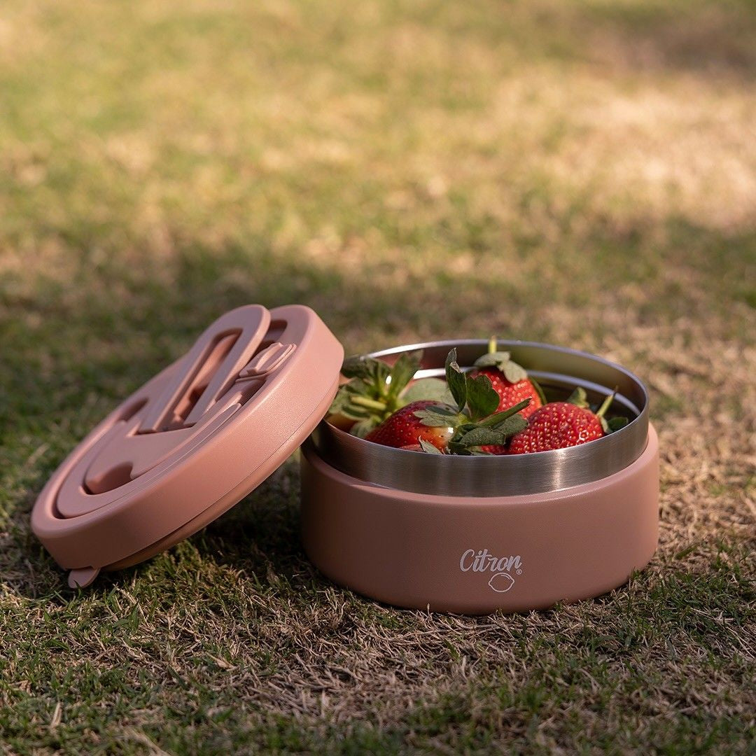 Termos obiadowy Citron 400 ml Blush Pink z podziałką – stal nierdzewna, szczelny, bez BPA, ciepło do 5h, zimno do 7h