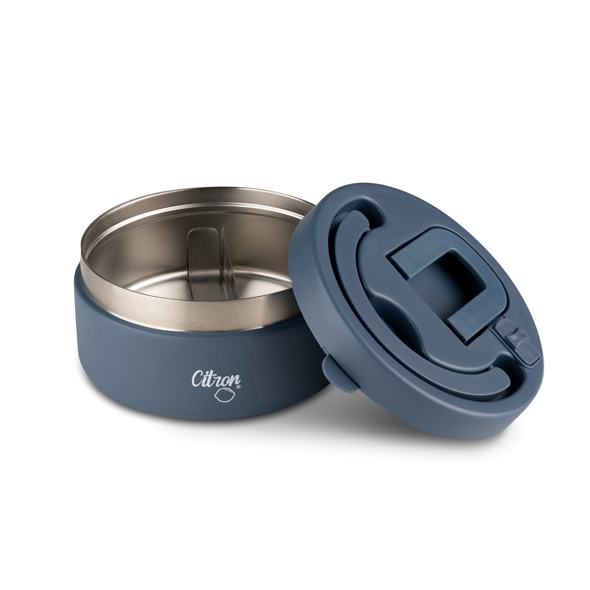 Termos obiadowy Citron 400 ml Dark Blue z podziałką – stal nierdzewna, szczelny, niebieski, bez BPA, ciepło do 5h, zimno do 7h