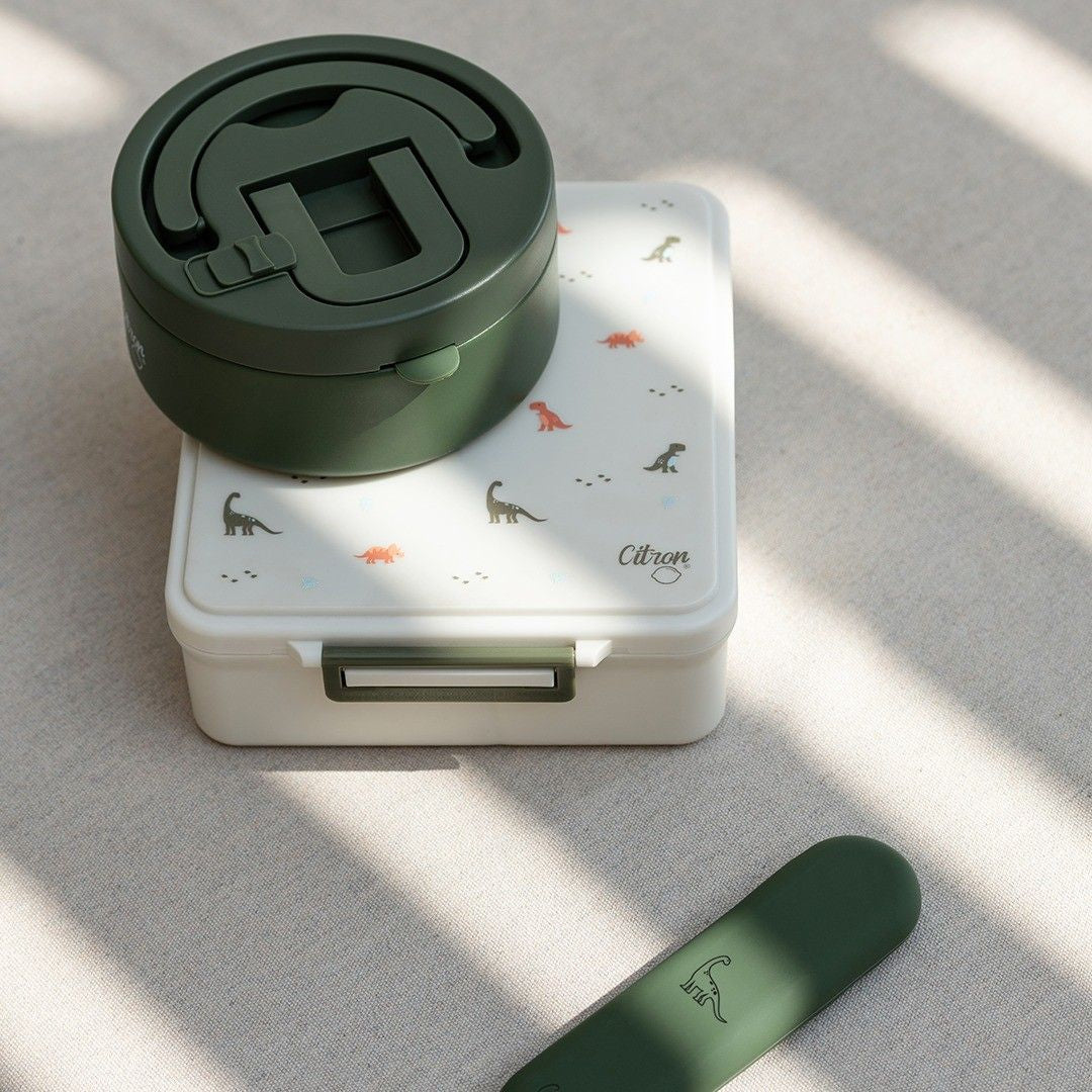 Termos obiadowy Citron 400 ml Olive Green z podziałką – stal nierdzewna, szczelny, oliwkowy, bez BPA, ciepło do 5h, zimno do 7h
