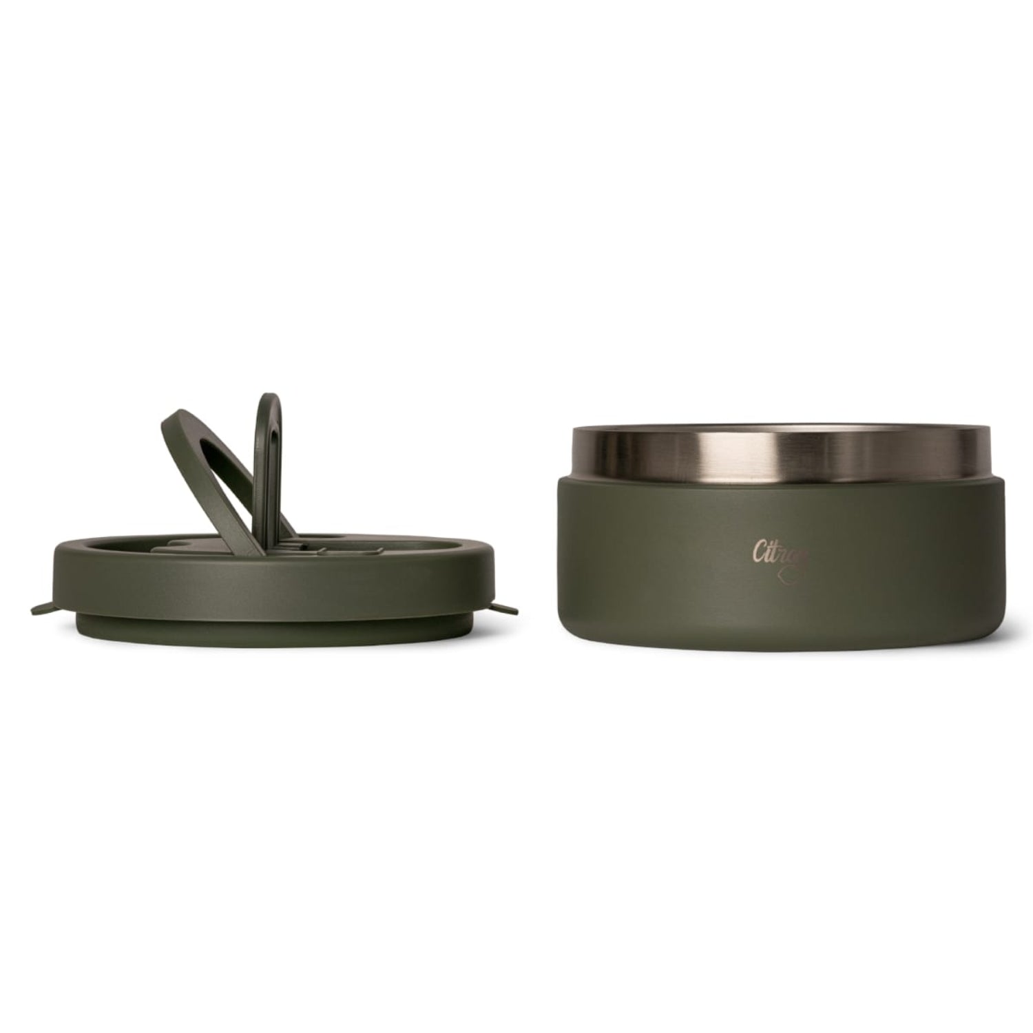Termos obiadowy Citron 400 ml Olive Green z podziałką – stal nierdzewna, szczelny, oliwkowy, bez BPA, ciepło do 5h, zimno do 7h