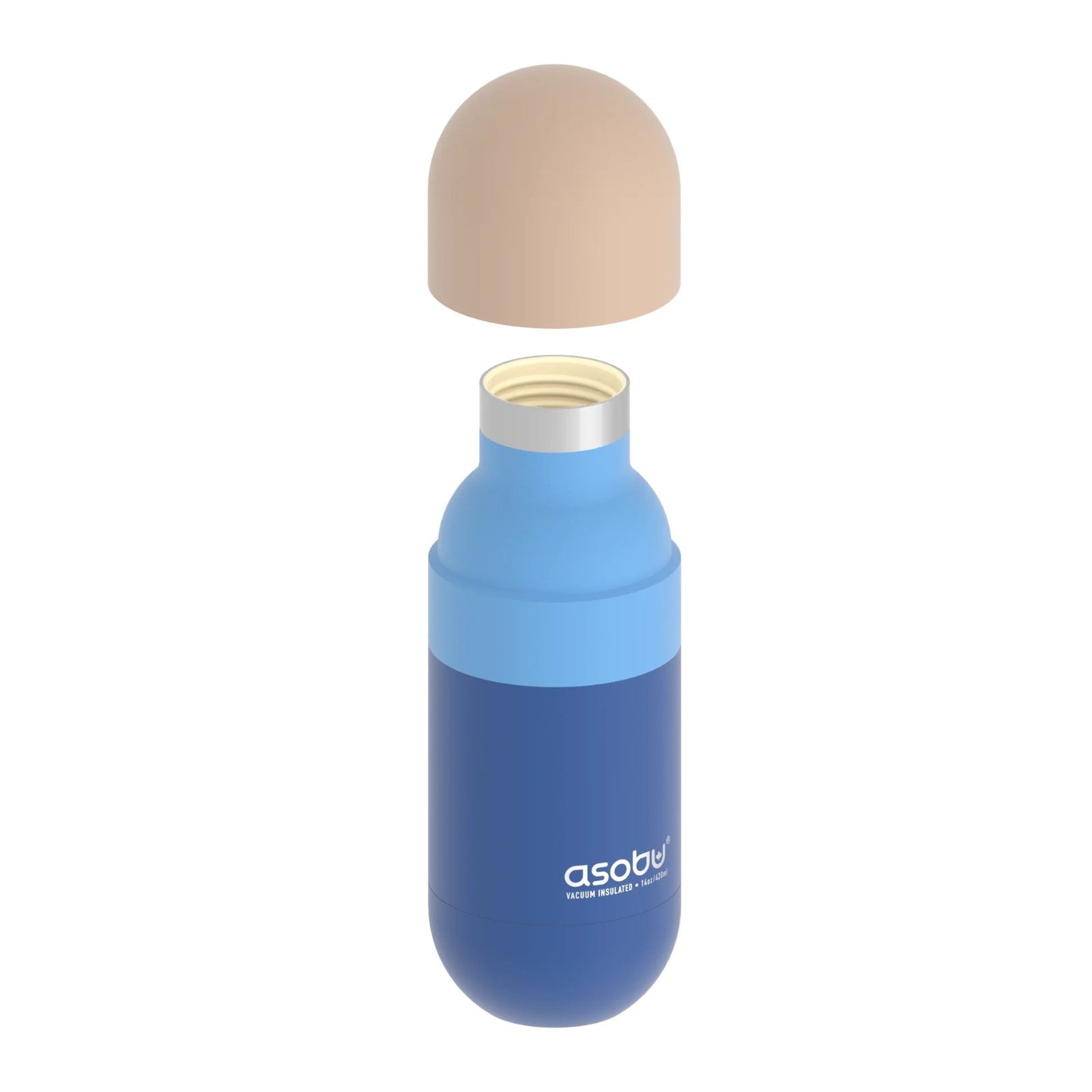 Butelka termiczna z ceramiką Asobu Orb Pastel Blue, odporna na osad z herbaty i łatwa do mycia