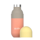 Butelka termiczna z kubkiem Asobu Orb w brzoskwiniowym kolorze, szczelne zamknięcie idealne do torebki