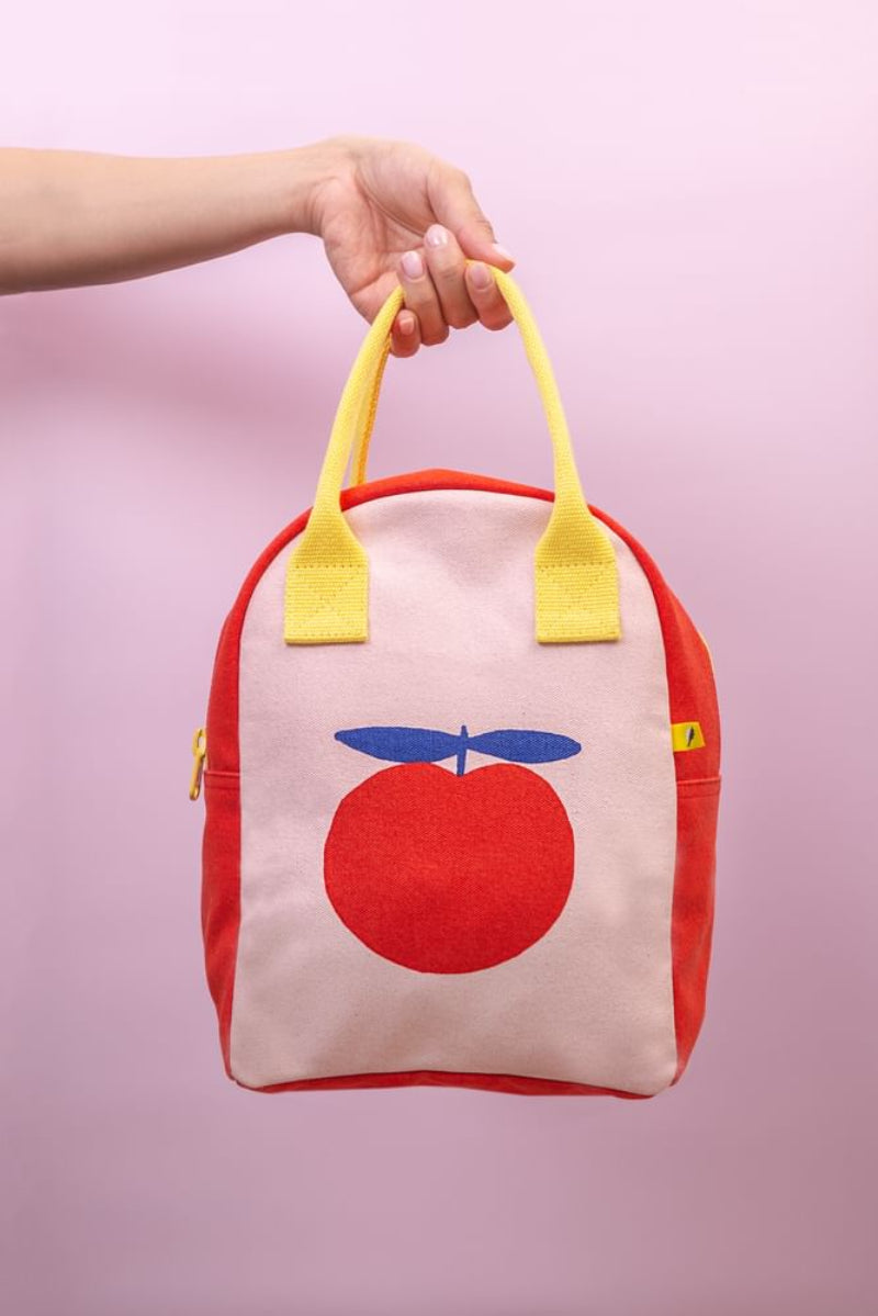 Torba termiczna na lunch Apple – ekologiczna, pojemna, z bawełny organicznej i RPET, wodoodporna i lekka, kolor: czerwony