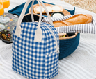 Przenośna torba na jedzenie Fluf – klasyczny design w niebieską kratkę