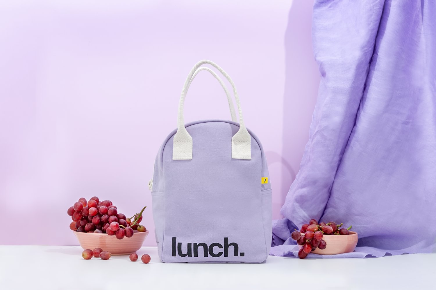Torba termiczna na lunch Lavender– ekologiczna, pojemna, z bawełny organicznej i RPET, wodoodporna i lekka, kolor: lawendowy