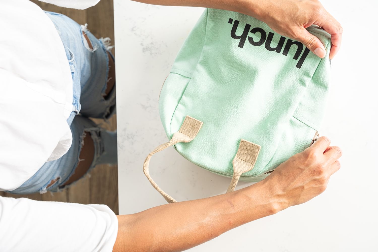 Torba termiczna na lunch Mint  – ekologiczna, pojemna, z bawełny organicznej i RPET, wodoodporna i lekka, kolor: różowy