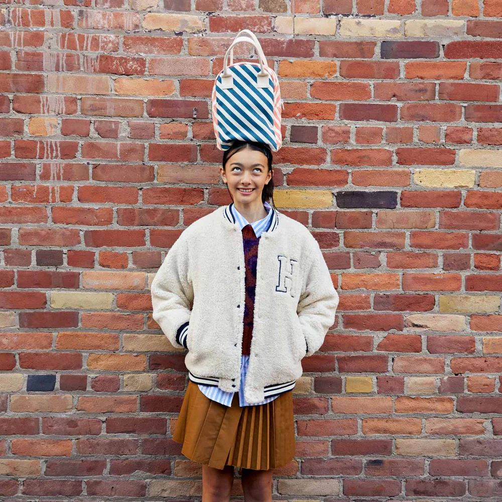 Torba termiczna na lunch Stripes– ekologiczna, pojemna, z bawełny organicznej i RPET, wodoodporna i lekka, wzór: paski