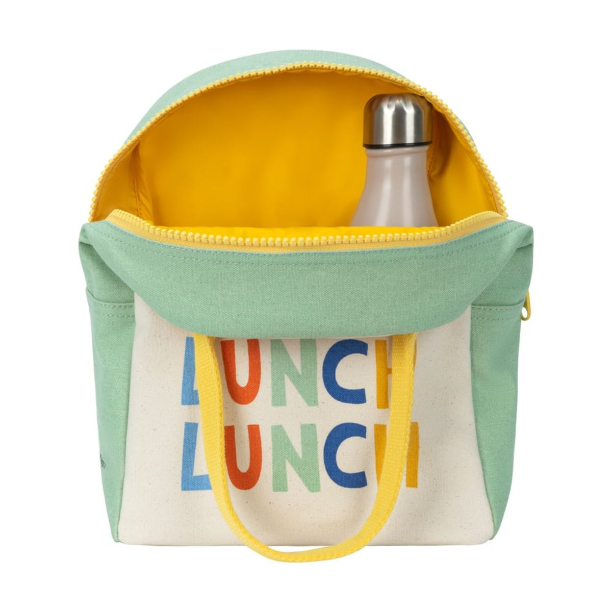 Torba termiczna na lunch Triple Lunch – ekologiczna, pojemna, z bawełny organicznej i RPET, wodoodporna i lekka, kolor: zielony