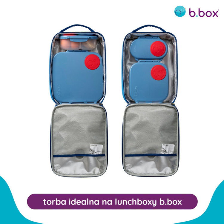 Torba termiczna b.box Deep Blue – stylowy i eko wybór dla dzieci. Utrzymuje świeżość posiłków, łatwa w czyszczeniu, pojemna i wygodna