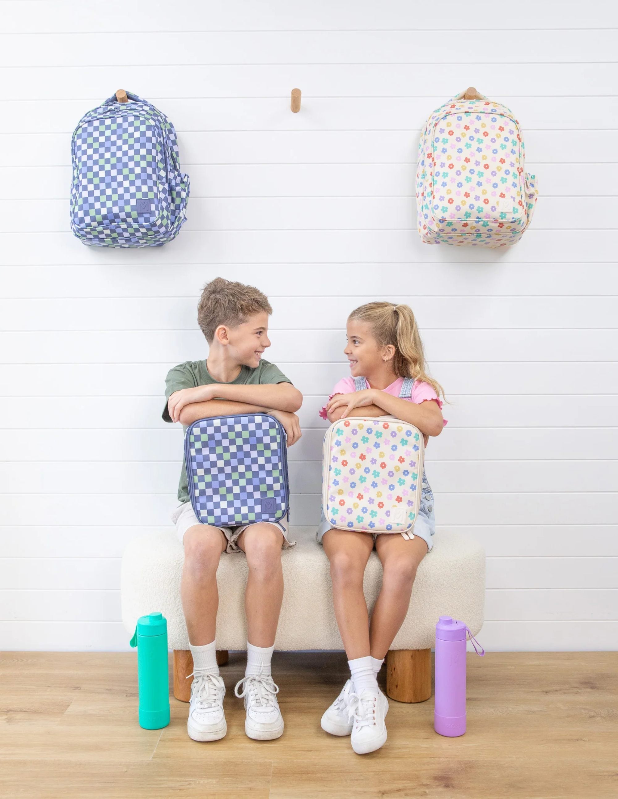 Torba termiczna MontiiCo Daisy Dream L – dwie komory, wkład chłodzący, wodoodporna i trwała, wzór: kwiatki