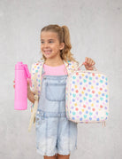 Torba termiczna MontiiCo Daisy Dream L – dwie komory, wkład chłodzący, wodoodporna i trwała, wzór: kwiatki
