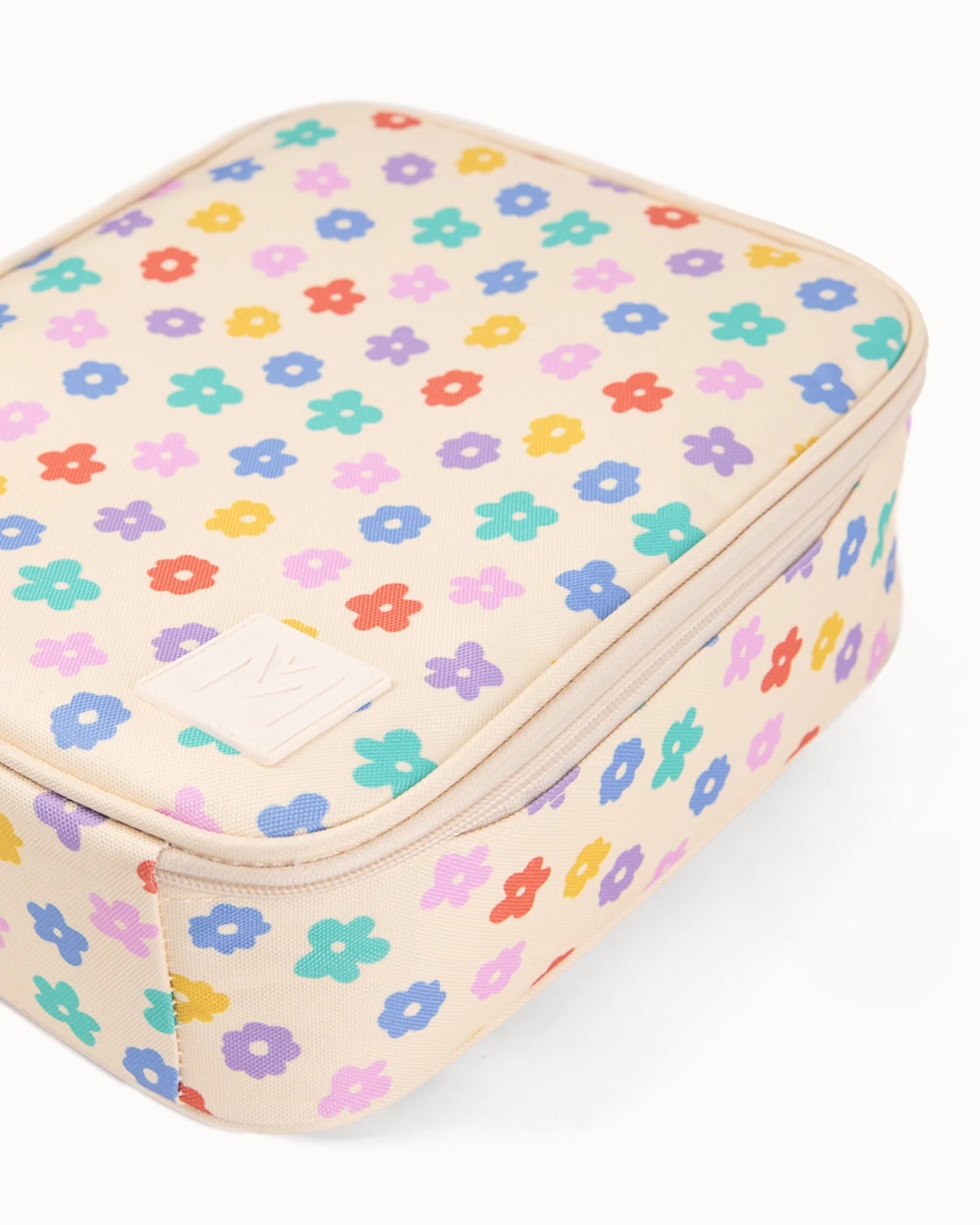Torba termiczna MontiiCo Daisy Dream L – dwie komory, wkład chłodzący, wodoodporna i trwała, wzór: kwiatki