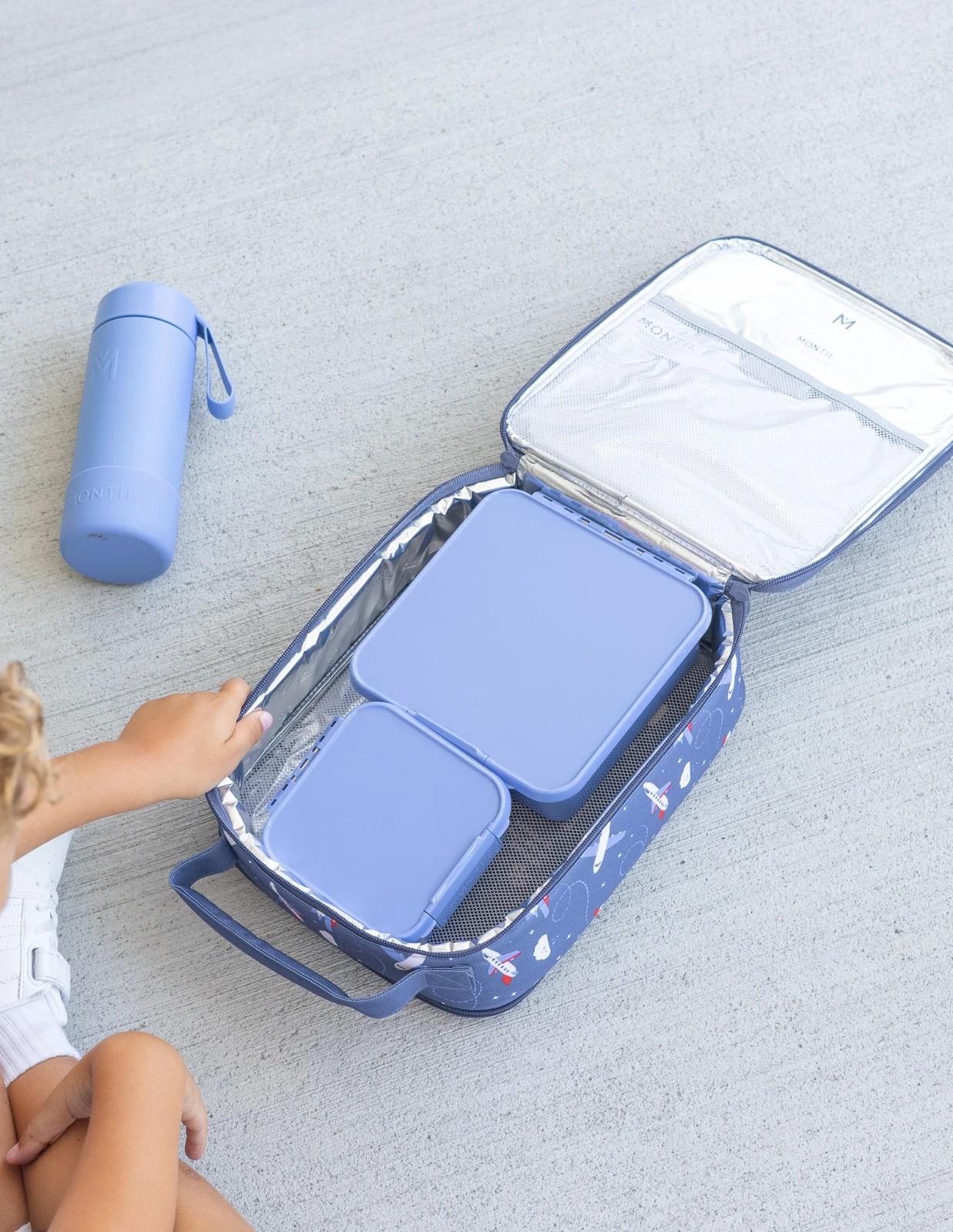 Wytrzymała torba termiczna w niebieskim kolorze z solidnym zamkiem i wodoodpornym materiałem