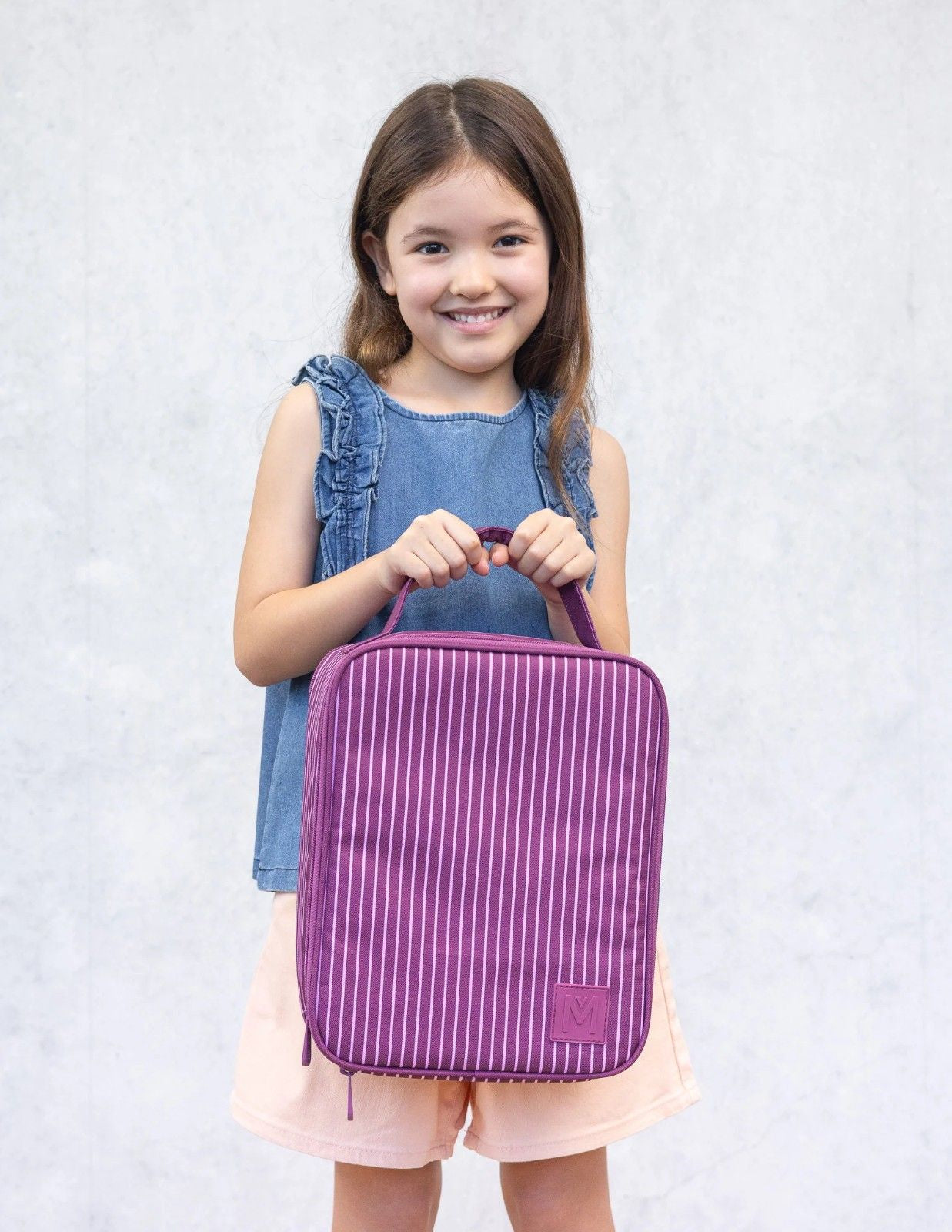Duża bordowa torba termiczna MontiiCo na śniadaniówkę i bidon