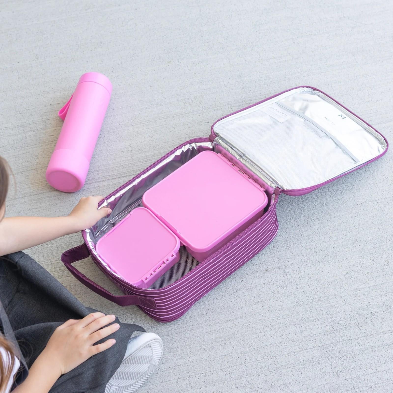 MontiiCo Lunch Bag L Ruby – głęboka różowa torba izolacyjna z uchwytem