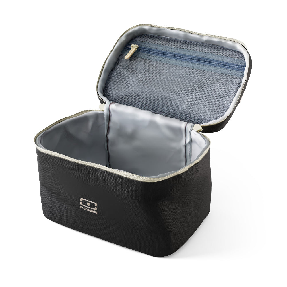 Monbento Arctic Black Onyx – torba termiczna do lunchboxa, utrzymuje temperaturę posiłków, lekka i stylowa do pracy, szkoły i podróży, kolor: czarny