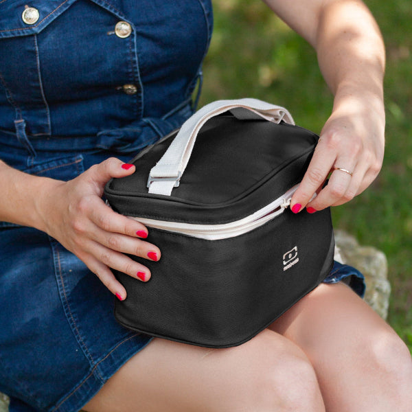 Monbento Arctic Black Onyx – torba termiczna do lunchboxa, utrzymuje temperaturę posiłków, lekka i stylowa do pracy, szkoły i podróży, kolor: czarny