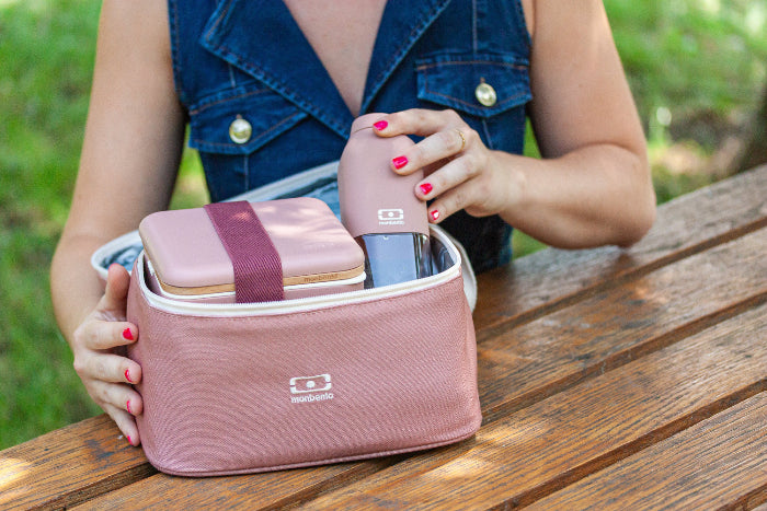 Monbento Arctic Pink Moka – torba termiczna do lunchboxa, utrzymuje temperaturę posiłków, lekka i stylowa do pracy, szkoły i podróży, kolor: różowy