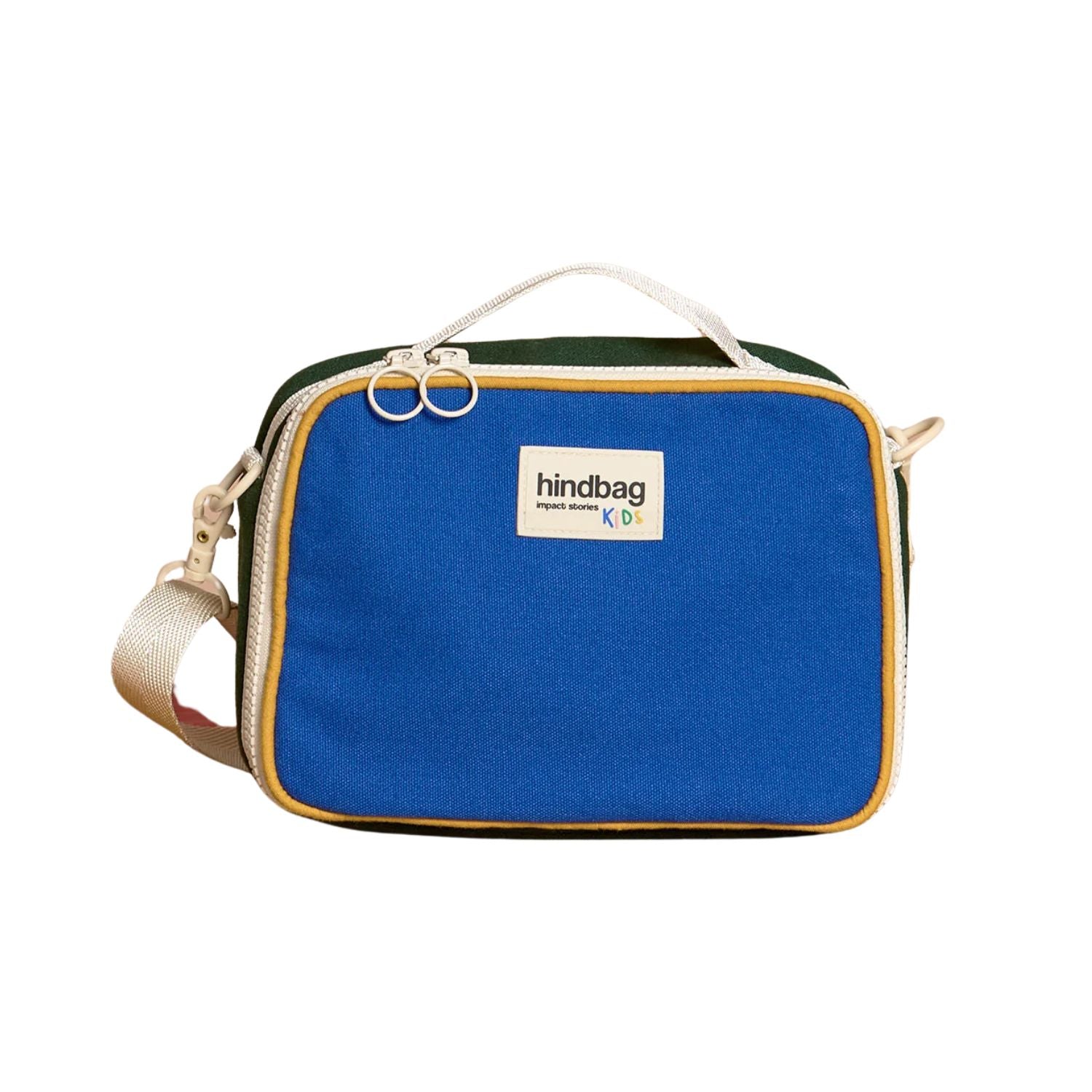 Torba termiczna z paskiem Elsa Hindbag - wygodna, eko, trwala, w stylu retro, izolacja termiczna, 100% bawełna organiczna, kolor: niebieski