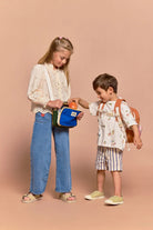 Torba termiczna z paskiem Elsa Hindbag - wygodna, eko, trwala, w stylu retro, izolacja termiczna, 100% bawełna organiczna, kolor: niebieski