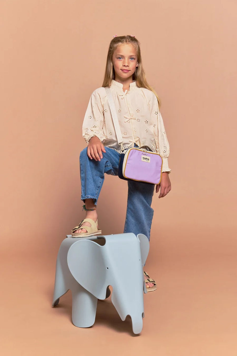 Torba termiczna z paskiem Elsa Hindbag - wygodna, eko, trwala, w stylu retro, izolacja termiczna, 100% bawełna organiczna, kolor: fioletowy