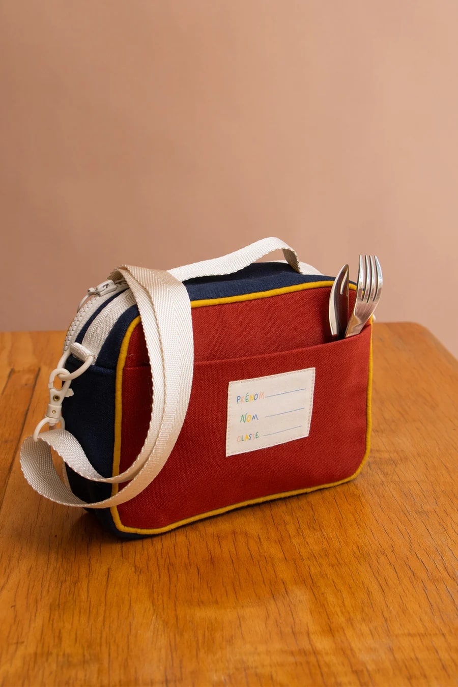 Torba termiczna z paskiem Elsa Hindbag - wygodna, eko, trwala, w stylu retro, izolacja termiczna, 100% bawełna organiczna, kolor: fioletowy