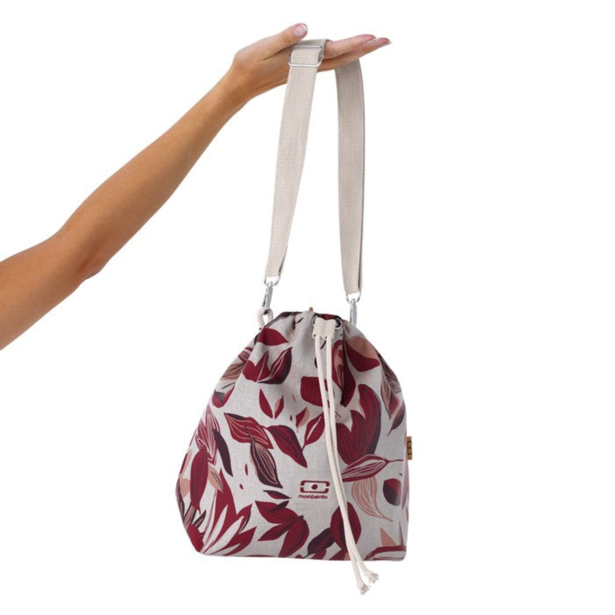 Monbento Lunchbag Red Vegetal – lekka, termoizolowana torba na lunch, idealna do szkoły, pracy i na wycieczki.