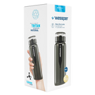 Wessper ActiveMax tritanowa butelka filtrująca 680 ml – filtr węglowy usuwa chlor, ze słomką, bez BPA, szczelna, stylowa, ekologiczna, kolor: czarna