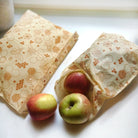 Woreczek na żywność BeePack Bees – wielorazowe opakowanie z bawełny,  antybakteryjny, bez plastiku, wzór: pszczoły