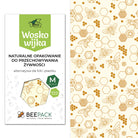 Woskowijka do kanapek BeePack® M – ekologiczne, wielorazowe opakowanie na żywność z naturalnych materiałów, zero plastiku, wzór: pszczoły