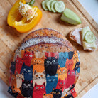 Woskowijka do kanapek BeePack® M Cats – ekologiczne, wielorazowe opakowanie na żywność z naturalnych materiałów, zero plastiku, wzór: koty