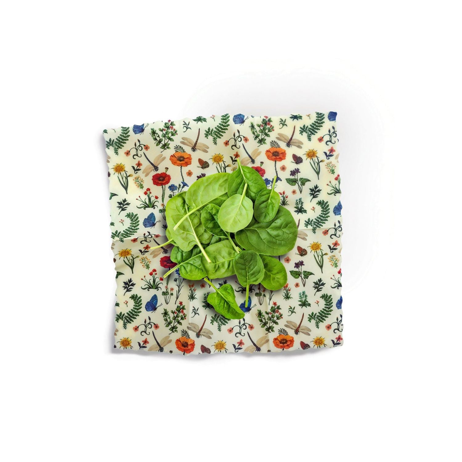 Woskowijka do kanapek BeePack® M – ekologiczne, wielorazowe opakowanie na żywność z naturalnych materiałów, zero plastiku, wzór: łąka