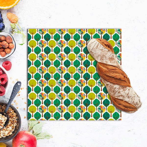 Woskowijka do kanapek BeePack® L – ekologiczne, wielorazowe opakowanie na żywność z naturalnych materiałów, zero plastiku, wzór: las