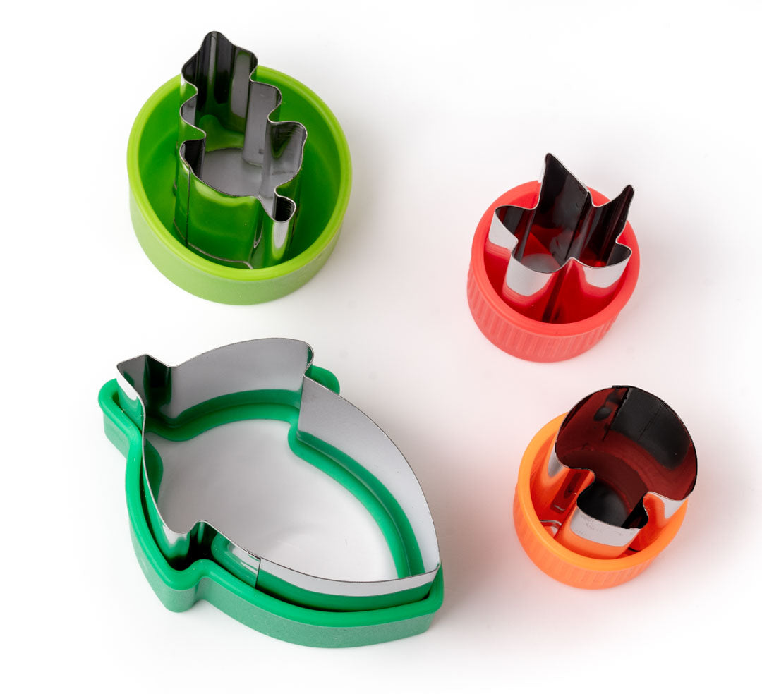 Wykrawacze Lekkabox liście – zestaw 3 rozmiarów, stal nierdzewna, bezpieczne uchwyty, idealne do owoców, warzyw, kanapek i ciasteczek