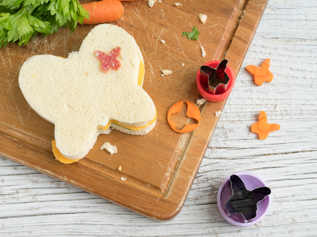 Wykrawacze Lekkabox motyl – zestaw 3 rozmiarów, stal nierdzewna, bezpieczne uchwyty, idealne do owoców, warzyw, kanapek i ciasteczek