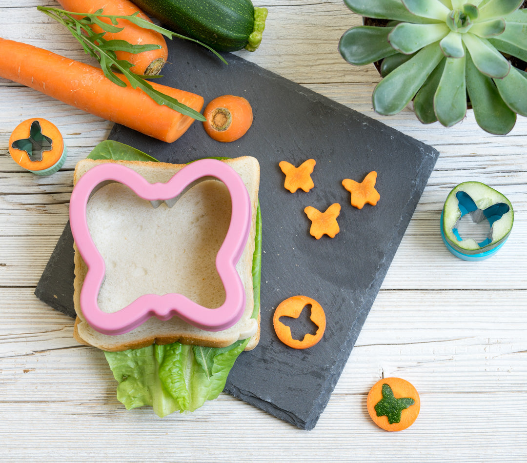 Wykrawacze Lekkabox motyl – zestaw 3 rozmiarów, stal nierdzewna, bezpieczne uchwyty, idealne do owoców, warzyw, kanapek i ciasteczek