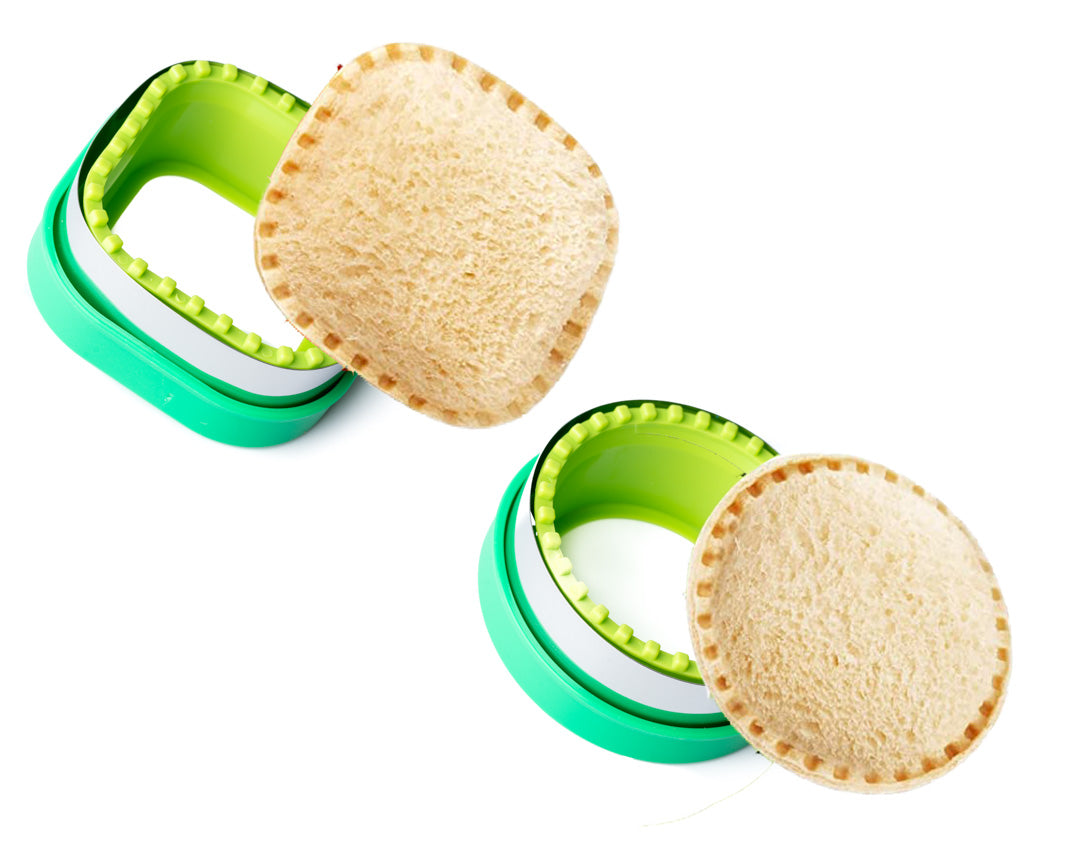 Wykrawacze Lekkabox kółko i kwadrat – zestaw 2 rozmiarów, bezpieczne uchwyty, idealne do owoców, warzyw, kanapek i ciasteczek