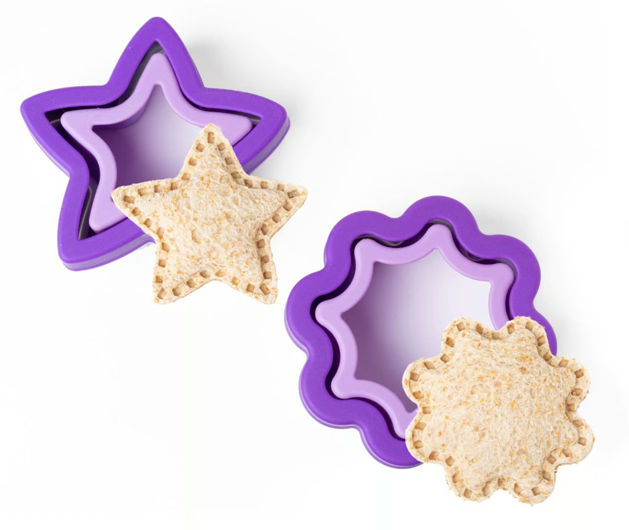 Wykrawacze Lekkabox kwiat i gwiazda – zestaw 2 rozmiarów, bezpieczne uchwyty, idealne do owoców, warzyw, kanapek i ciasteczek