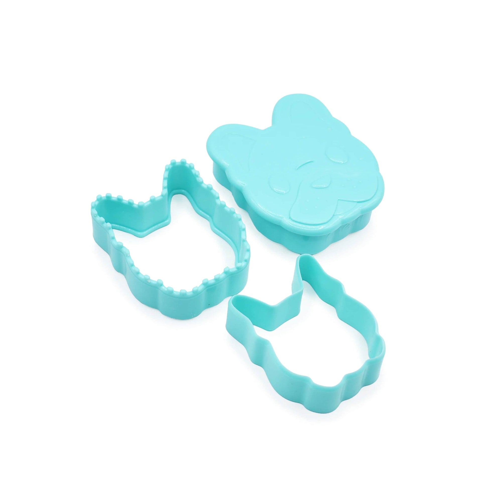 Wykrawacze do kanapek 3w1 Melii Dino + Bulldog - wycina, łączy i odciska wzór, do pieczywa i ciastek, idealne dla niejadków, wzór: dinozaur/pies