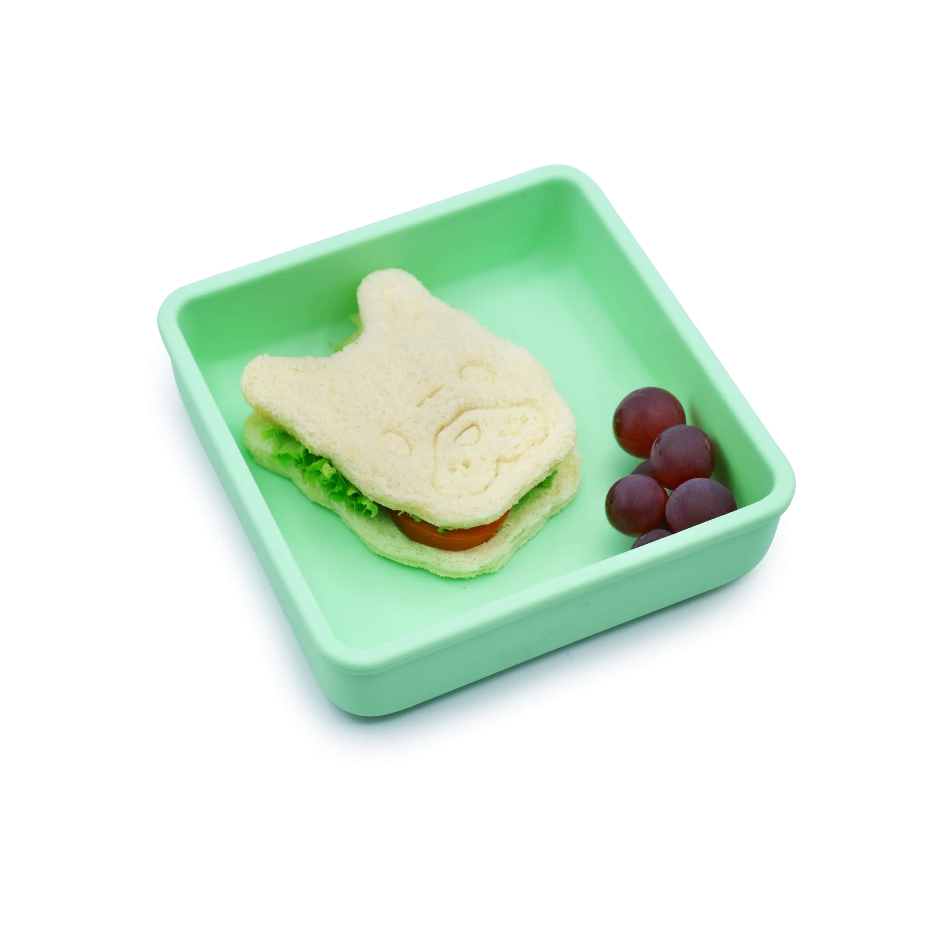 Wykrawacze do kanapek 3w1 Melii Dino + Bulldog - wycina, łączy i odciska wzór, do pieczywa i ciastek, idealne dla niejadków, wzór: dinozaur/pies