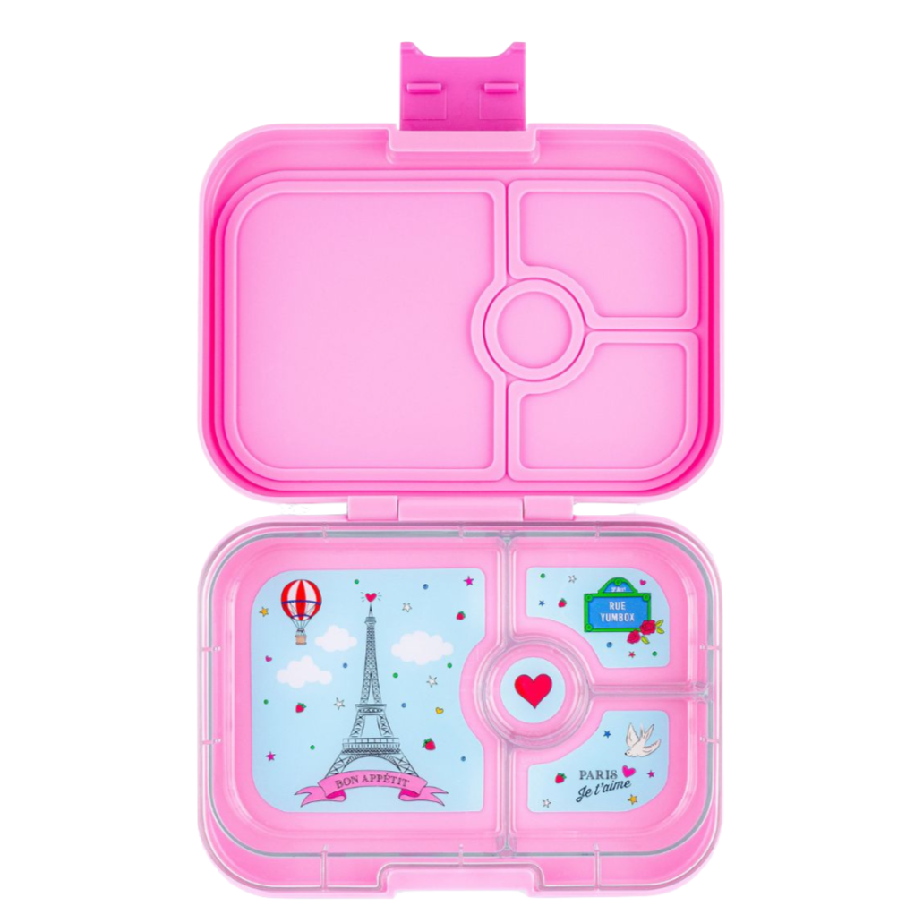 YUMBOX PANINO lunchbox, 4 przegródki, Fifi pink/Paris je t'aime tray Yumbox Lunch Boxes & Totes | TwójLunchBox