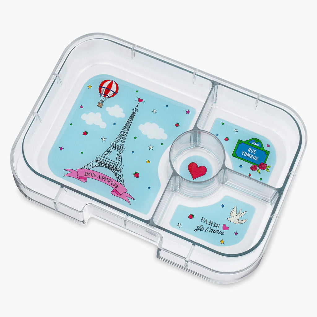 YUMBOX PANINO lunchbox, 4 przegródki, Fifi pink/Paris je t'aime tray Yumbox Lunch Boxes & Totes | TwójLunchBox