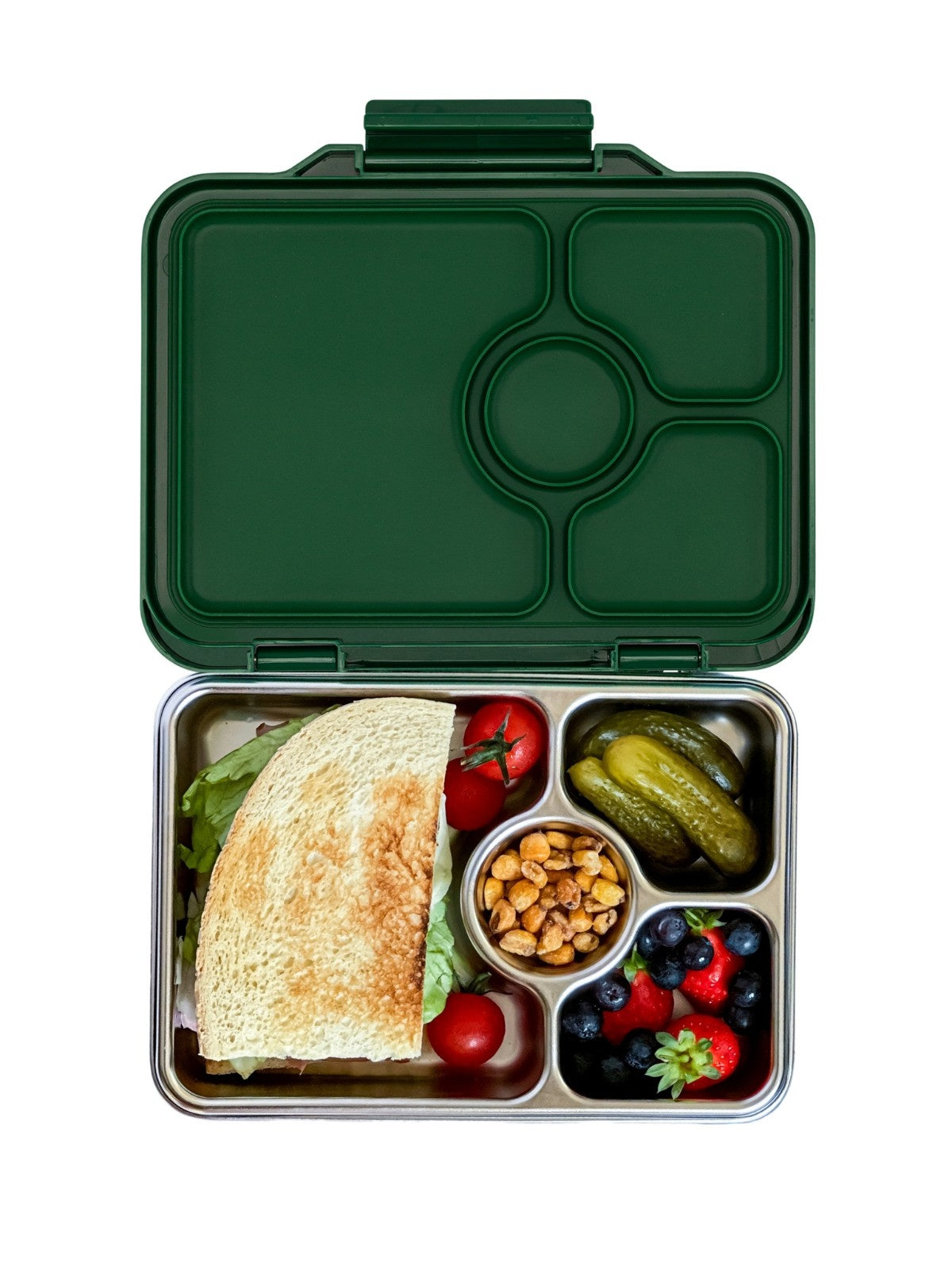 Yumbox Pret Dublin Green – stylowy, szczelny lunchbox ze stali nierdzewnej, idealny na codzienne posiłki, kolor: zielony