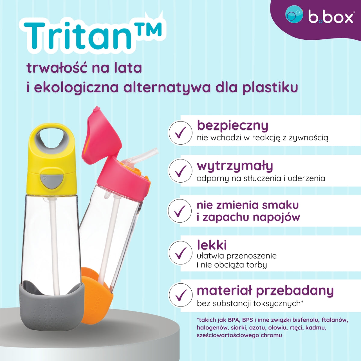 Szary zestaw b.box Blue Slate ze szczelnym mini lunchboxem i wytrzymałą butelką z tritanu