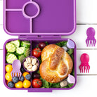 Fioletowe widelco-łyżeczki bento do śniadaniówki