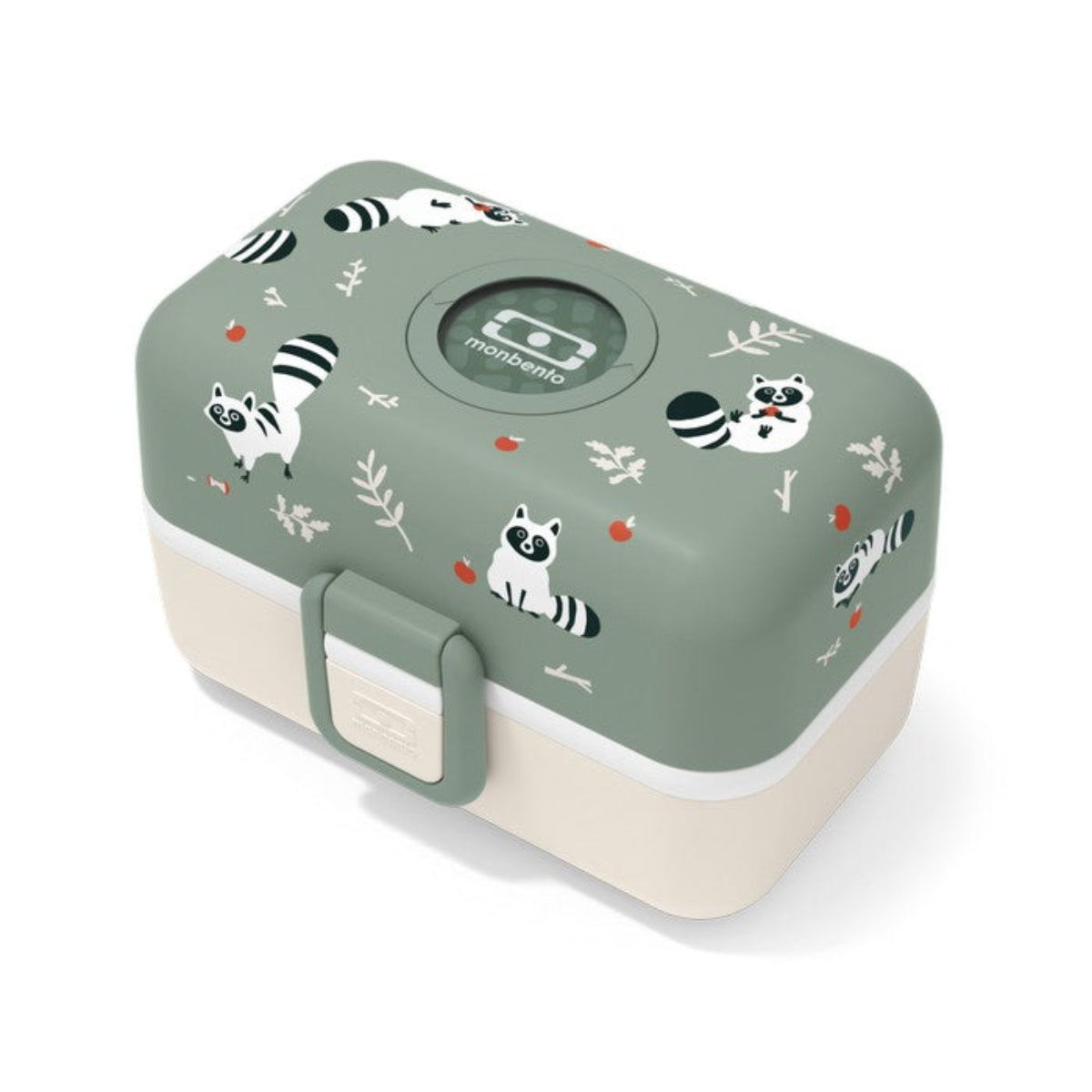 Monbento Kids Gift Box – zestaw lunchbox 850 ml i butelka 330 ml Racoon, bez BPA, lekki, bezpieczny i uroczy dla dzieci, wzór: racoon
