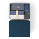 Monbento Gift Box Blue Natural – zestaw prezentowy, lunchbox 1 L, butelka 0,5 L i torba, szczelny, stylowy i idealny na prezent, kolor: niebieski