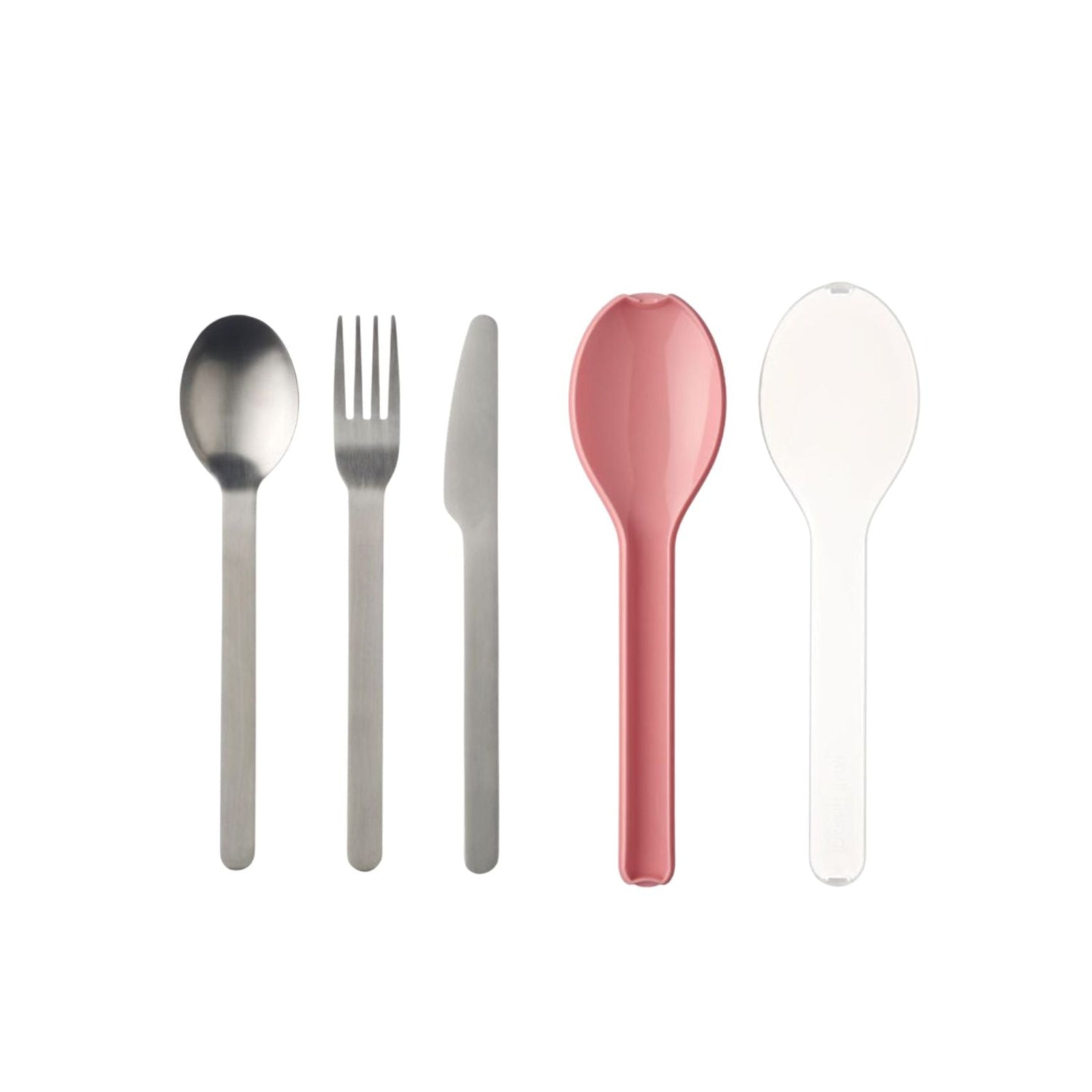 Mepal Ellipse zestaw sztućców w etui – widelec, nóż, łyżka, stal nierdzewna, kolor: vivid mauve