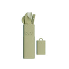 Oliwkowy zestaw sztućców wielorazowych Bini Kit Olive w etui